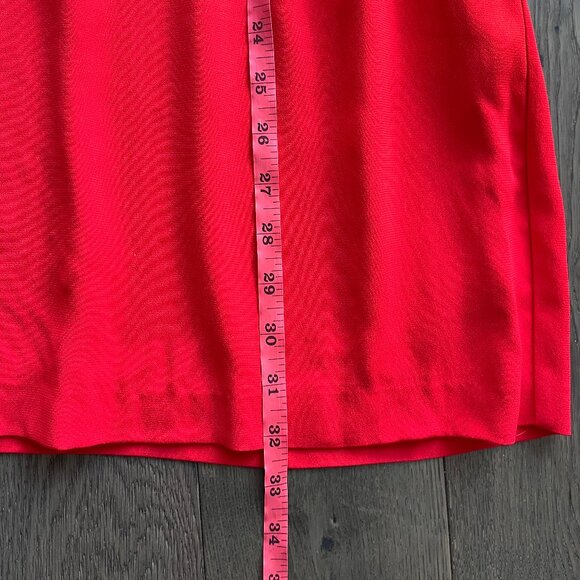 Zara Woman Red Crepe Cold Shoulder Flutter Sleeve Sheath Dress Size S - Picture 6 of 7